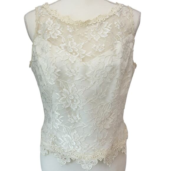 VTG SCOTT MCCLINTOCK Millennium 2000 Lace Top Size 12 Bridal - Picture 1 of 13
